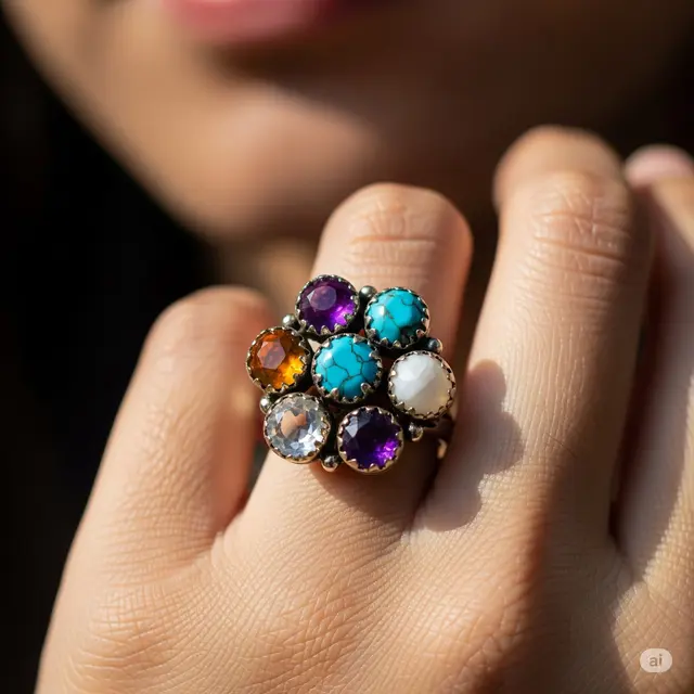 Model Cincin Emas Batu Akik Wanita. Foto: Gemini