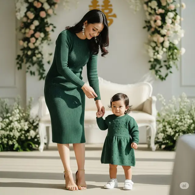 Outfit Kondangan Ibu Anak 1. Foto: Gemini