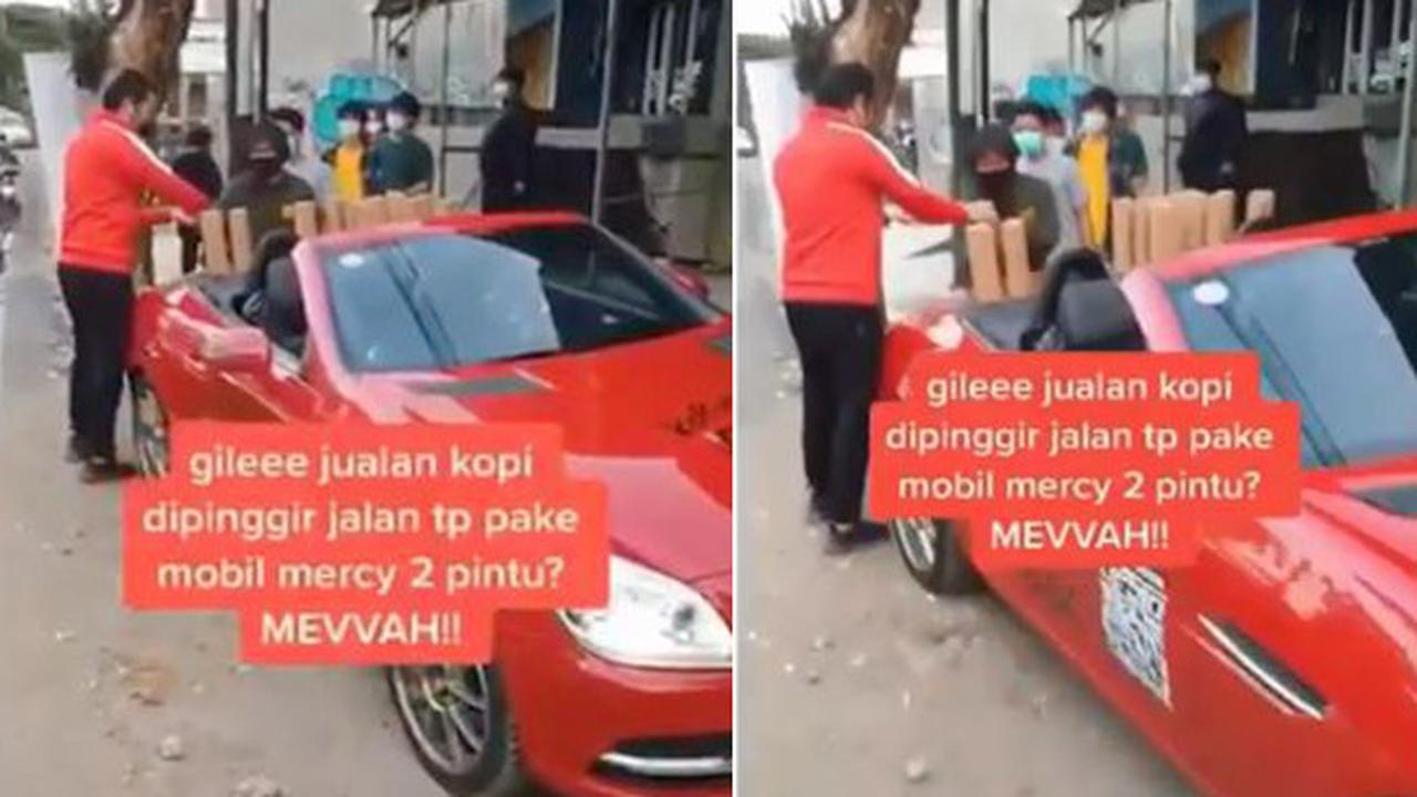 Viral Pria Jual Kopi Pakai Mobil Mercy, Warganet: Yang Beli Pakai Motor