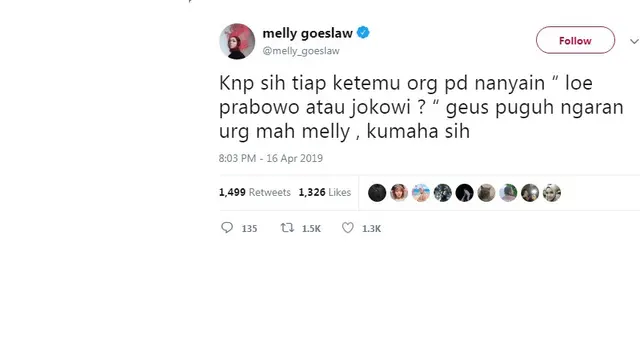 Melly Goeslaw (Foto: Twitter)