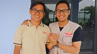 Teguh Dwi Nugroho (kiri) dan Agung Wicaksono (kanan), relawan Bakti Nusantara 2019. (Liputan6.com/Asnida Riani)