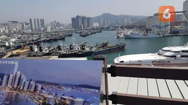 Lokasi World Expo 2030 di North Port Area, Busan, Korea Selatan yang sedang dalam pembangunan. (Liputan6.com/Tanti Yulianingsih)