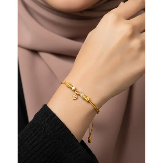 Koleksi Gelang Islami Kulit Kombinasi Emas
