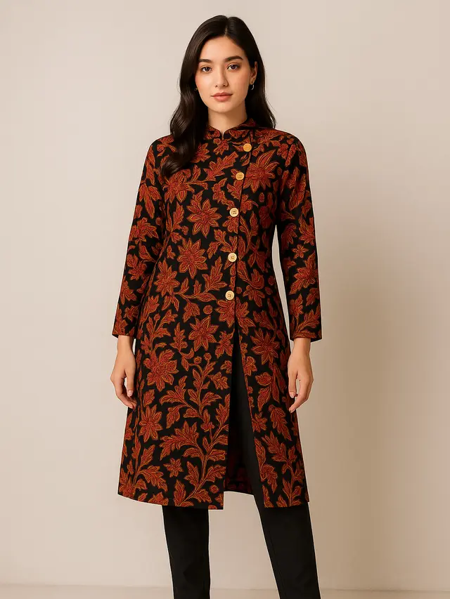 Model Tunik Batik Kancing Samping Terbaru 2025