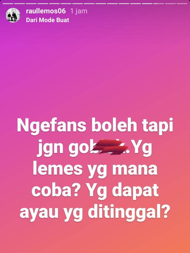 Unggahan Raul Lemos. (Foto: Instagram @raullemos06)