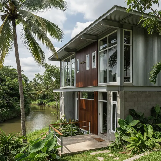 9 Desain Rumah Ukuran Sedang untuk Lokasi Dekat Sungai, Estetik dan Nyaman