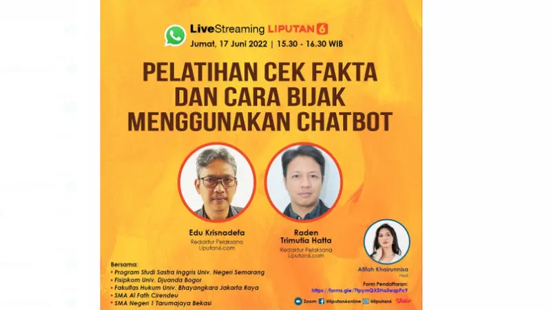 Banner  pelatihan Cek Fakta dan Cara Bijak Menggunakan Chatbot