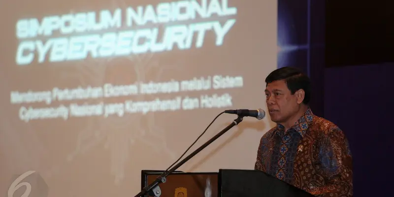 Menteri Tedjo Gantikan Jokowi Buka Simposium Nasional Cybersecurity