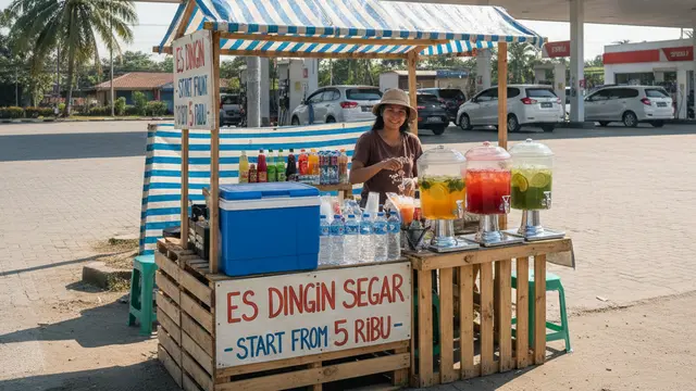 Ide Usaha Modal Kecil di Dekat SPBU (Foto: Gemini AI)