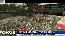 Petugas dari unit pengelolaan kebersihan (UPK) badan air yang di terjunkan ke lokasi, harus bekerja keras untuk mengevakuasi sampah.