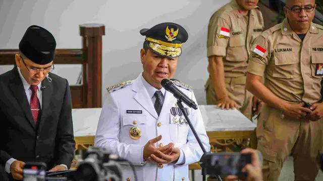 Teguh Setyabudi menjadi Penjabat (Pj.) Gubernur DKI Jakarta menggantikan Heru Budi Hartono di Gedung Kemendagri, Jakarta Pusat, pada Jumat (18/10/2024). (Dok: BeritaJakarta)