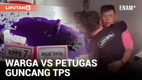 VIDEO: Tak Sabar Antre untuk Nyoblos, Warga dan Petugas KPPS di Surabaya Bersitegang