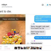 Alih-alih ingin mengucapkan "Happy valentine" ke istrinya dengan video mandi, bapak ini malah mengirimnya ke Snapchat. (Via: twitter.com/trvmanblvcks)