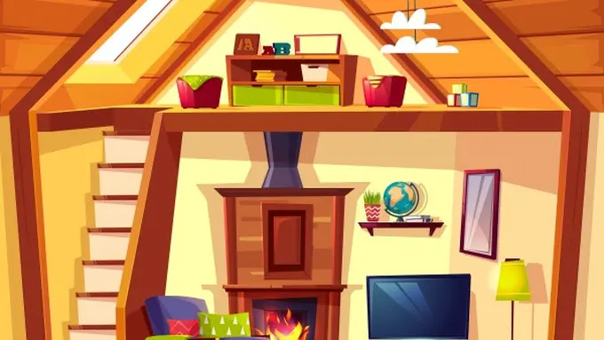 Ilustrasi Rumah dengan Mezzanine (Designed by vectorpouch / Freepik)