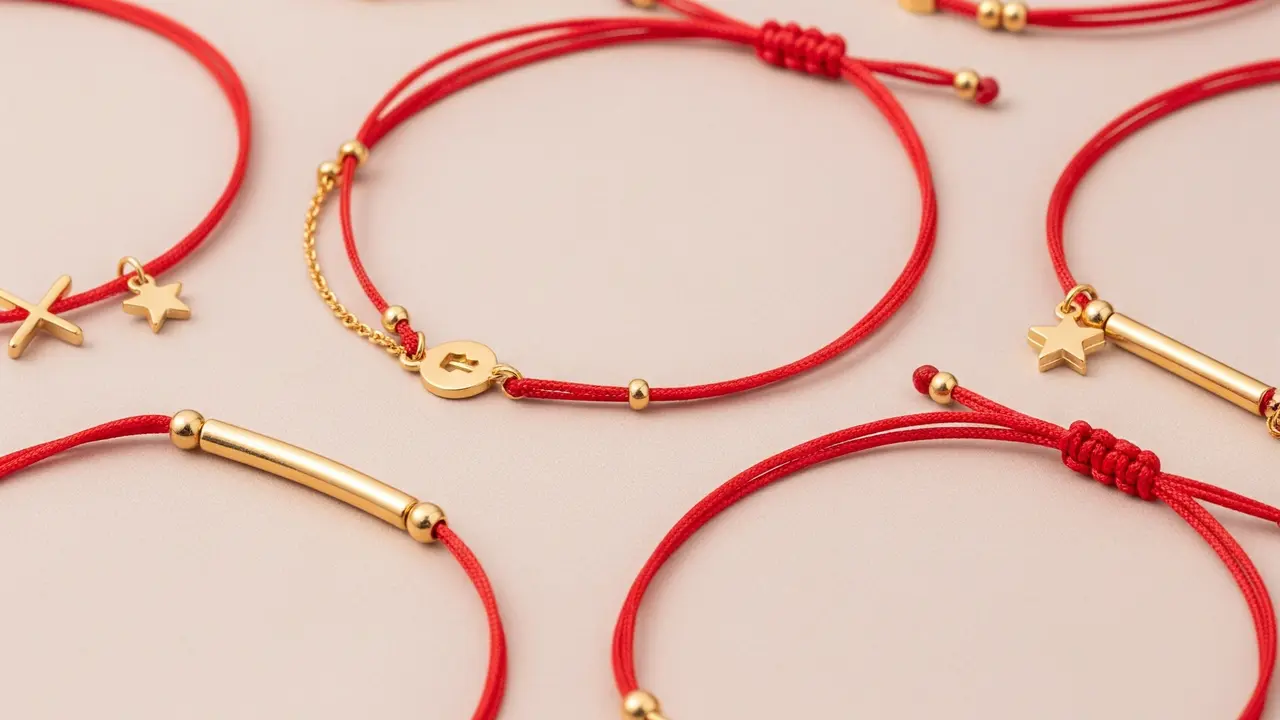 Gelang Emas Tipis Tali Merah 1,5 Gram