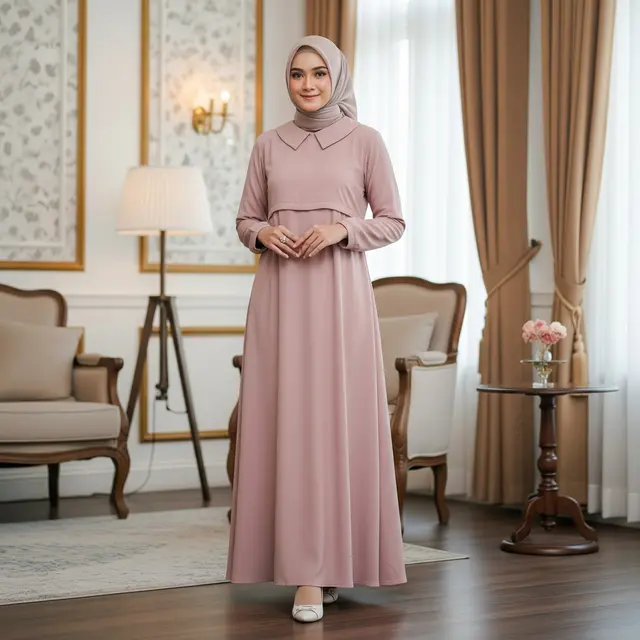 Model Gamis Kekinian untuk Ibu Menyusui (Image by Gemini AI)