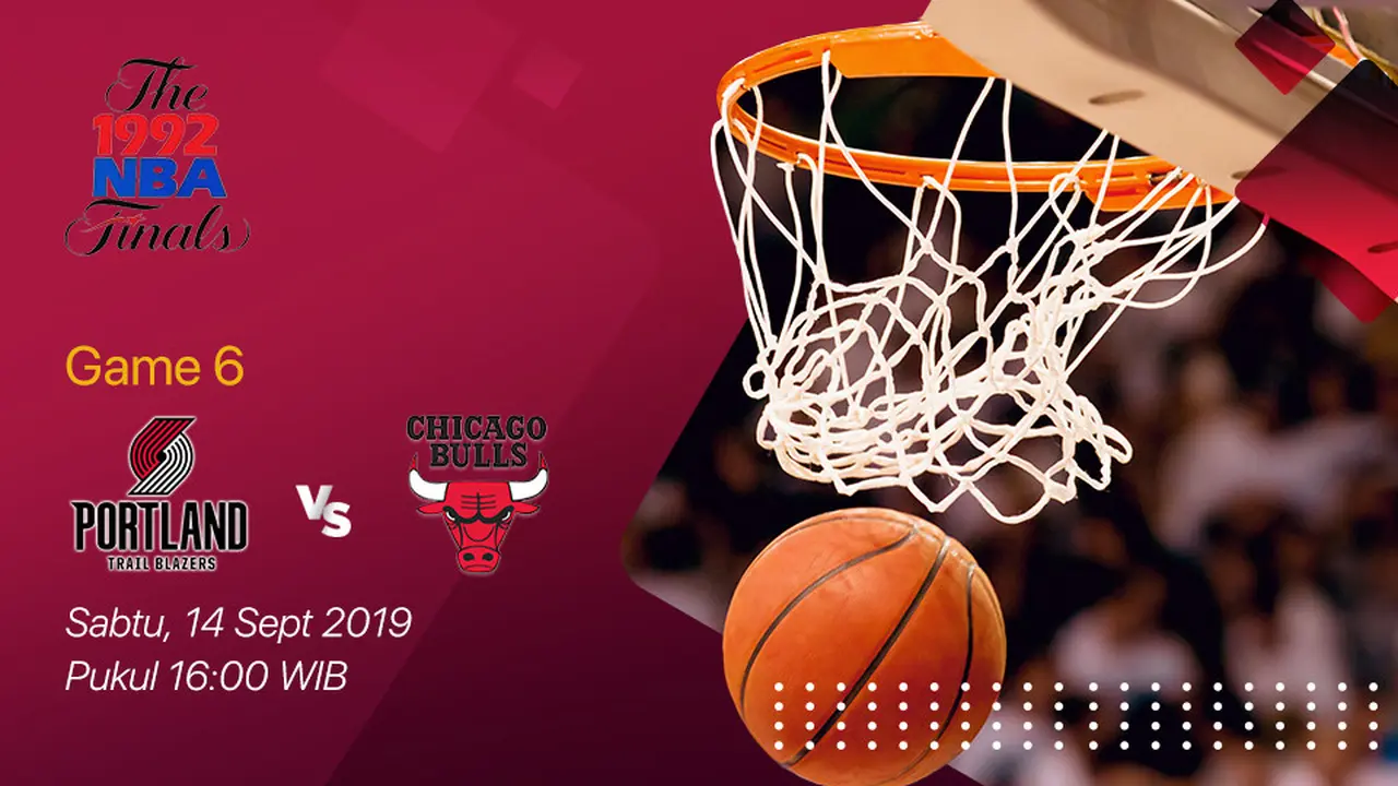 Saksikan Pertandingan Nostalgia NBA Finals 1992 Game ke-6: Portland Trail Blazers VS Chicago Bulls di Vidio (Sudah)