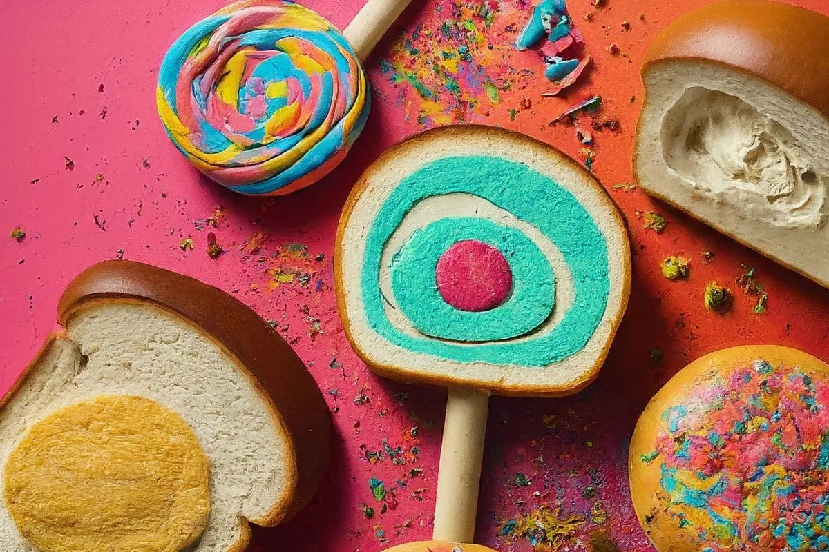 Illustrasi lollipop dari roti