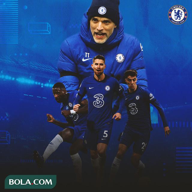 Chelsea - Thomas Tuchel, Antonio Rudiger, Jorginho, Kai Havertz