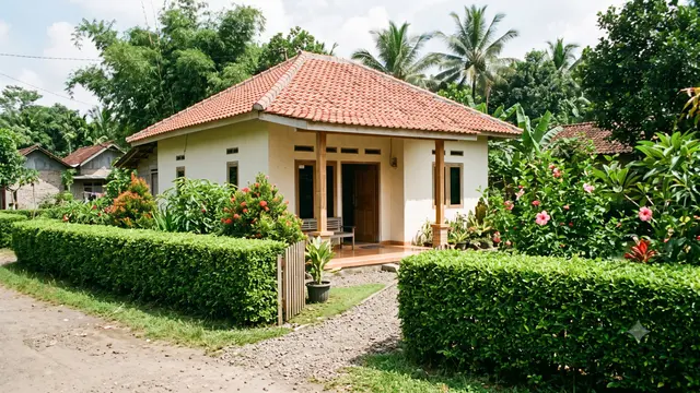 Desain Pagar Rumah Sederhana di Desa Tanpa Tembok Tinggi
