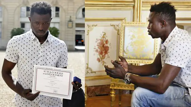 Mamoudou Gassama, imigran Mali menjadi warga negara Prancis. (AP)