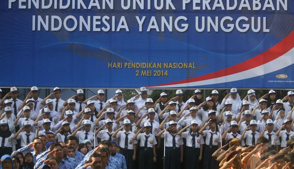 Kementrian Pendidikan dan kebudayaan mengadakan acara memperingati Hari Pendidikan Nasional, Jakarta, Jumat (2/5/2014) (Liputan6.com/Johan Tallo)
