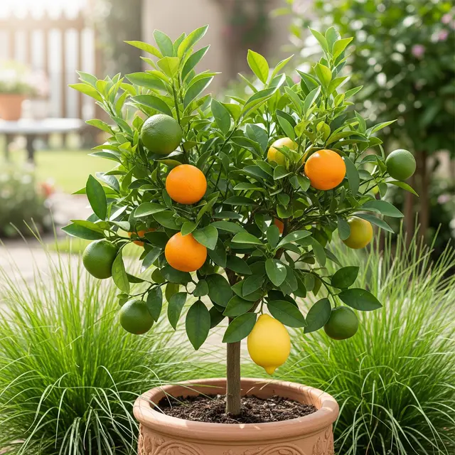 Pohon Buah yang Cocok untuk Halaman Rumah dengan Rumput Gajah Mini (Image by gemini AI)