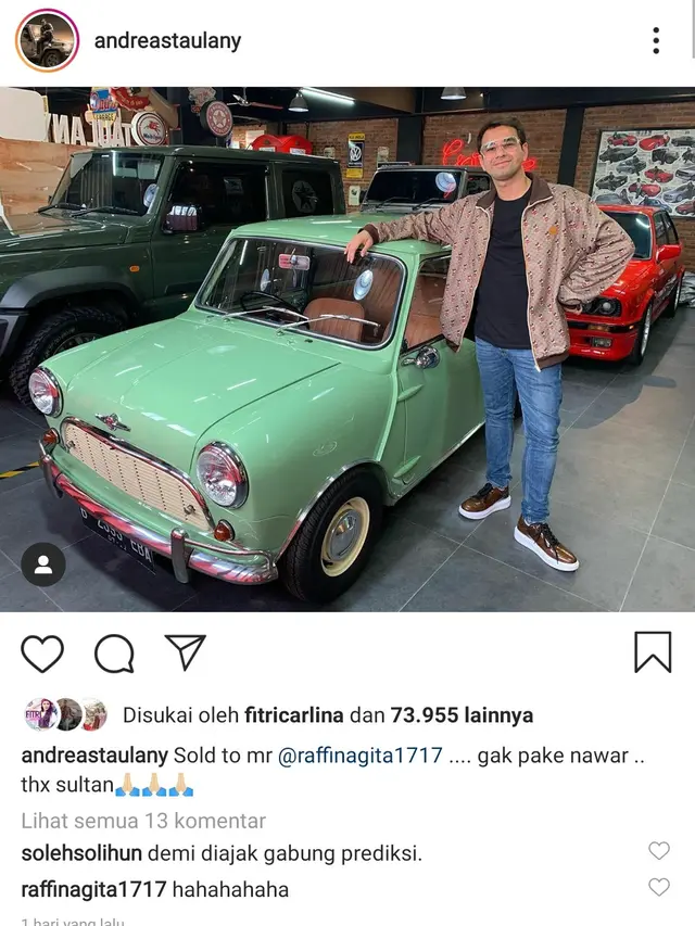Unggahan Andre Taulany. (Foto: Instagram @andreastaulany)