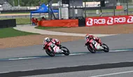 Rheza Danica Ahrens (belakang) saat tampil di ARRC 2026. (Astra Honda)