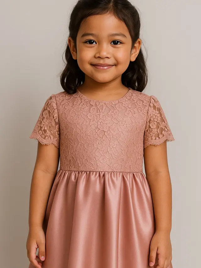 Model Baju Anak Brokat Kombinasi Satin