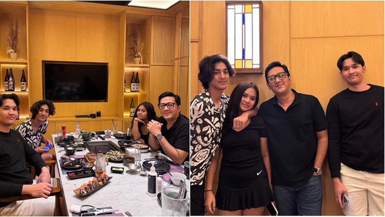 6 Potret Andre Taulany Buka Puasa Bareng Tiga Anaknya, Nikmati Makanan Jepang