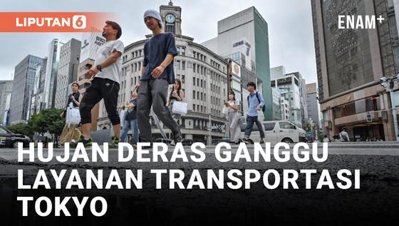 VIDEO: Hujan Deras Membanjiri Jalan-Jalan di Tokyo, Mengganggu Layanan Transportasi