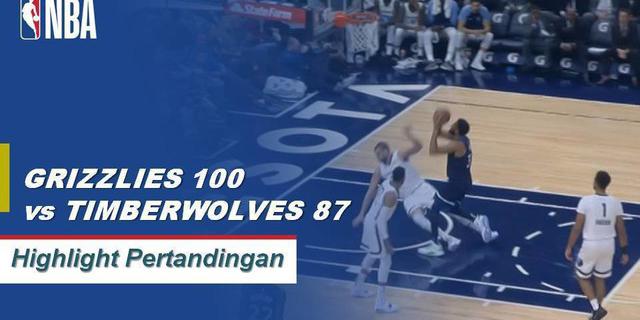 Cuplikan Hasil Pertandingan NBA : Grizzlies 100 vs Timberwolves 87