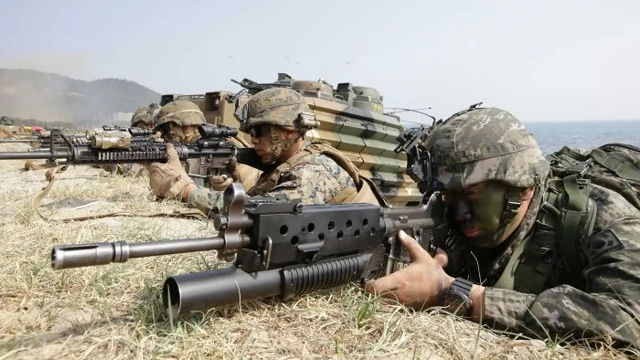 Latihan gabungan tentara Korea Selatan dan Amerika Serikat (AP PHOTO)