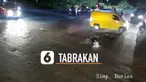Beredar video pengendara motor menerobos lampu merah dan tertabrak mobil ekspedisi.