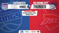 Jadwal NBA, Sacramento Kings Vs Oklahoma City Thunder. (Bola.com/Dody Iryawan)