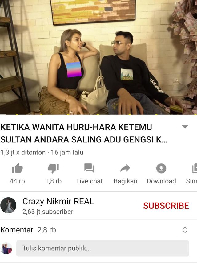 Unggahan Nikita Mirzani. (Foto: YouTube Crazy NikMir REAL)