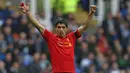 Pada pertengahan musim 2010/2011 Luis Suarez hijrah ke Liga Inggris untuk bergabung dengan Liverpool. Bertahan selama 3,5 musim hingga akhir musim 2013/2014 ia sukses mencetak 82 gol bareng The Reds di semua kompetisi dari total 133 laga. (AFP/Andre Cowie)