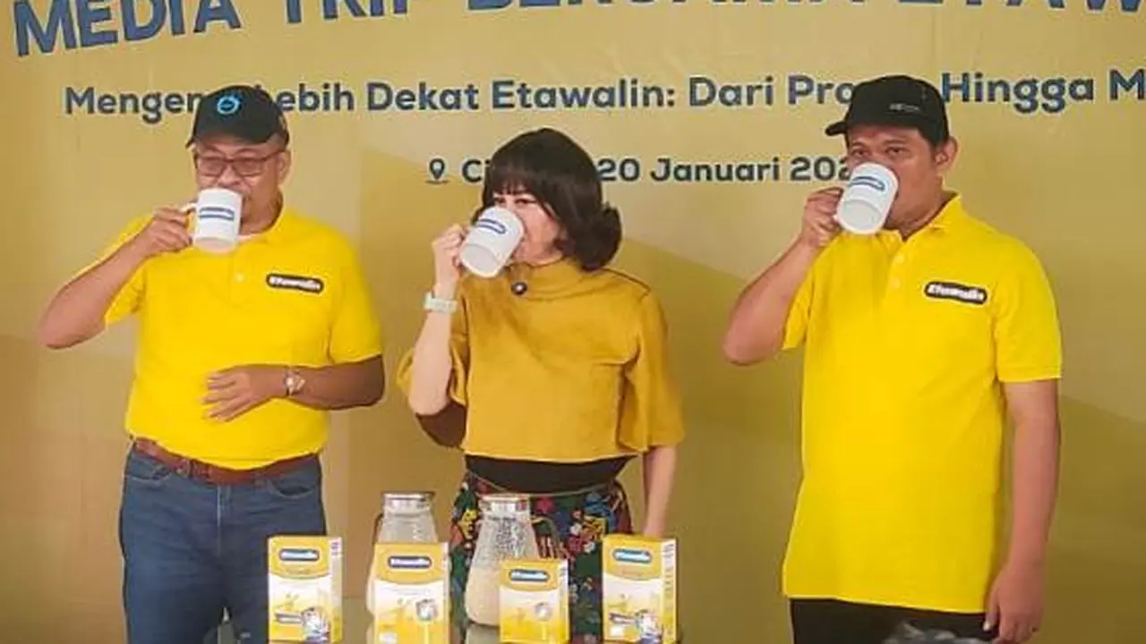 Meriam Bellina di Media Trip Bersama Etawalin di pabrik susu kambing Etawalin di Kroya, Cilacap, Jawa Tengah, 20 Januari 2025. (Liputan6.com/Henry)