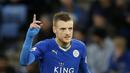 Penyerang Leicester, Jamie Vardy adalah salah satu pemain yang bersinar ditahun 2015, Rumornya Chelsea dan Manchester City menjadi klub yang terdepan untuk merekrutnya, Vardy dibanderol €45 Juta (euro)  (Reuters/Ed Sykes)