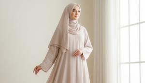 Model Gamis Abaya Syar'i Polos. (Foto: Gemini AI)