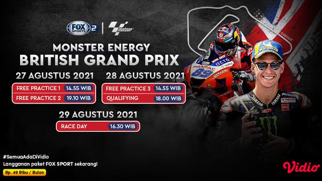 Jangan Ketinggalan, Link Live Streaming MotoGP Inggris 2021 Pekan Ini di Vidio 26-29 Agustus 2021
