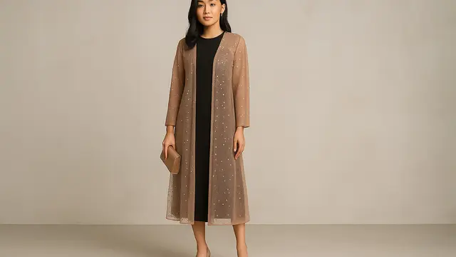 Model Cardigan Tile untuk Kondangan/Ilustrasi oleh AI