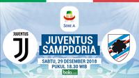 Jadwal Serie A 2018-2019 pekan ke-19, Juventus vs Sampdoria. (Bola.com/Dody Iryawan)