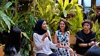 Konferensi pers peluncuran buku Andien Aisyah berjudul "Belahan Jantungku" di Oeang Cafe, M Bloc Space, Jakarta Selatan, 4 November 2019. (Liputan6.com/Asnida Riani)