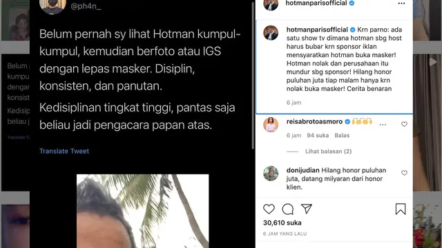 Unggahan Hotman Paris. (Foto: Instagram @hotmanparisofficial)