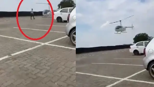 tas diantar pakai helikopter
