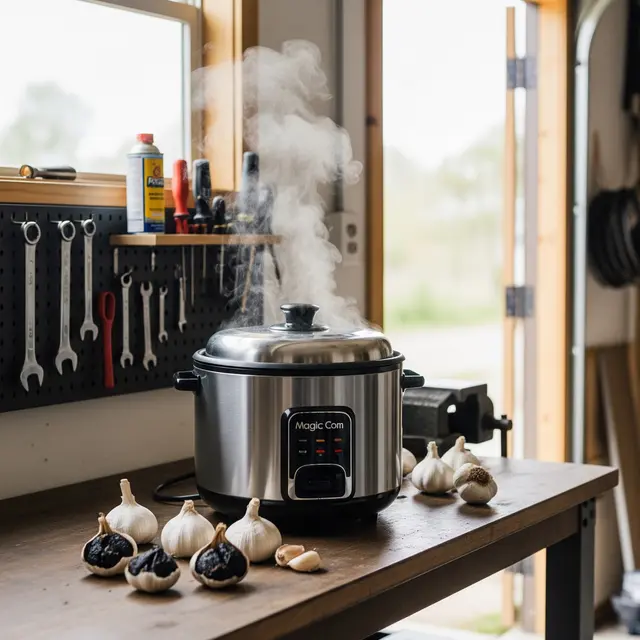 Cara Bikin Black Garlic Pakai Magic Com (Image by Gemini AI)