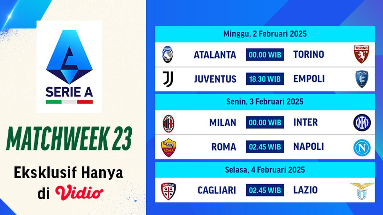Jadwal Liga Italia 2024/2025 Matchweek 23