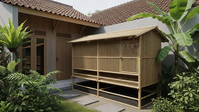 Kandang Bambu dengan Sistem Saluran Kotoran